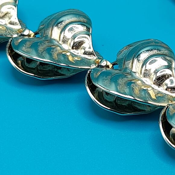 Vintage Heart Leaf Choker Necklace, Length 15 1/2 Inches - Picture 10 of 10